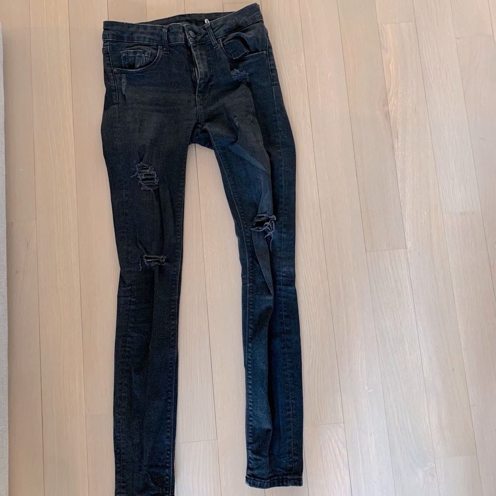ZARA black ripped skinny jeans